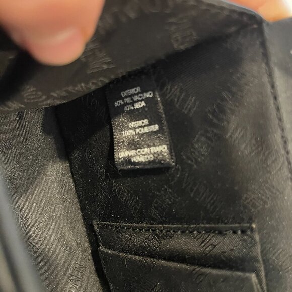 Pineda Covalin Clutch/Purse Flap Over Clutch Silk Leather Black White Pattern - Picture 7 of 9